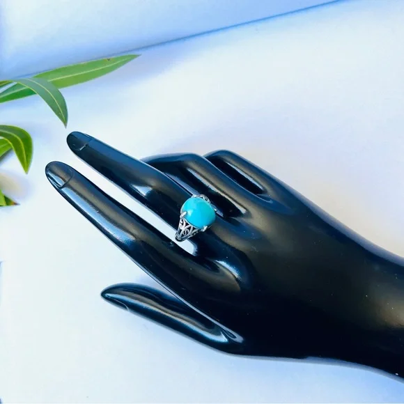 Genuine Natural Turquoise Sleeping Beauty Ring, Value For Money Unique Jewelry